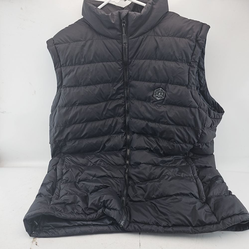 Men's Black Quilted Puffer Vest with High Collar